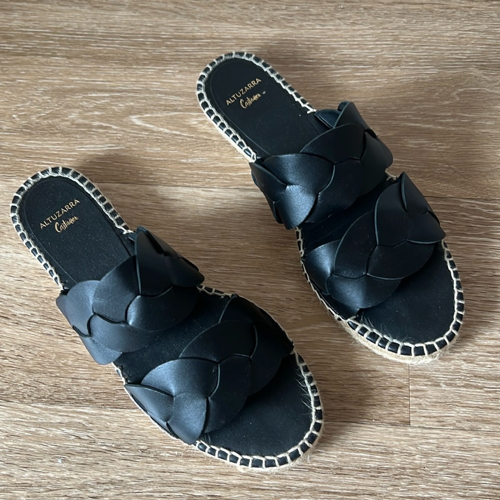 Altuzarra x Castener Dalia Black Leather Sandals